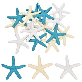 Joyan Pack of 15 Starfish Decorative Finger, Starfish Aquarium Resin Pencil Starfish Decoration Mini Starfish Flatback Hanging Decorative Ornaments for Sea Party Decorations