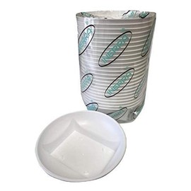 INERRA Square Round Bowls - White Plastic Florist Flower Dishes for Foam Brick (Pack of 15)