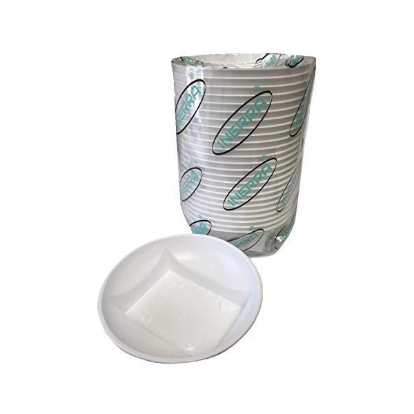 INERRA Square Round Bowls - White Plastic Florist Flower Dishes