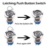 DMWD 2PCS 19mm Latching Push Button Switch 12V-24V On/Off 1NO