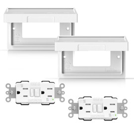 AIDA 15A GFCI Outlet with Weatherproof Cover, Tamper-Resistant & Weather Resistant Self-Test Electrical Outlet, 15A/125V for Bathroom, Kitchen, Outdoor, UL Listed, Matte White, 2 Pack