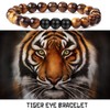 Yadoca 8 mm Bracelets for Men Women Tiger Eye Stone