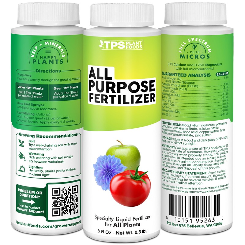 All Purpose Fertilizer, Complete Liquid All Purpose Plant Food, 8