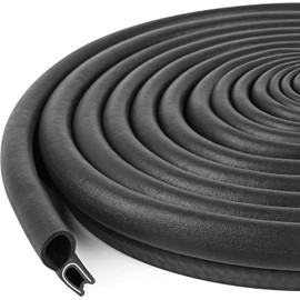 Kikerike Automotive Door Weather Stripping 25Ft Car Door Rubber Edge Trim Seal Strip Gasket with Top Bulb Easy to Install for Car Bus Camper Boat RV Truck Doors and Home Applications