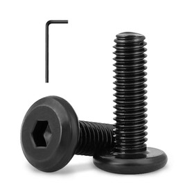 1/4-20 x 5/8" (40 Pack) Flat Head Hex Socket Cap Screws Bolts, Black Oxide 304 Stainless Steel 18-8, Hex Drive, Bright Finish, Fully Machine Thread