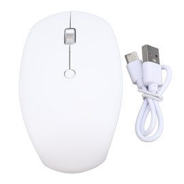 Wireless Mouse 2.4G Single Mode RGB Silent with High Accuracy Optical Sensor for Gaming Office White
