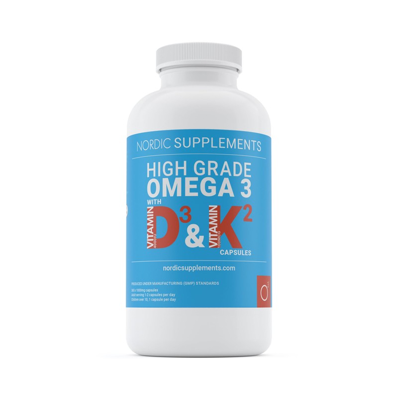 Nordic Supplements Omega 3 Fish Oil 1000mg with Vitamin D