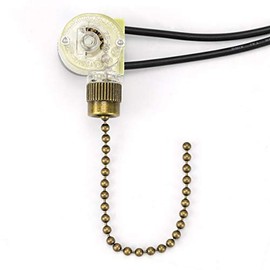 Hunter Fan Light Lamp Replacement Pull Chain Switch ZE-109, GSW-31 Electrical Pull Chain Two Wire Switch for Zing Ear Lighted Ceiling Fans and Canopy Lights 6A 125V 3A 250V-Bronze
