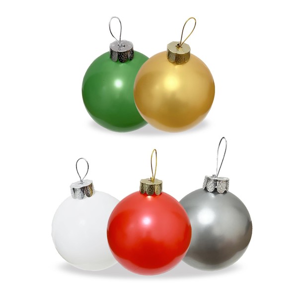 Huoety Inflatable Christmas Ornaments,(9'' 10 pcs) Large Inflatable Christmas Balls,Christmas