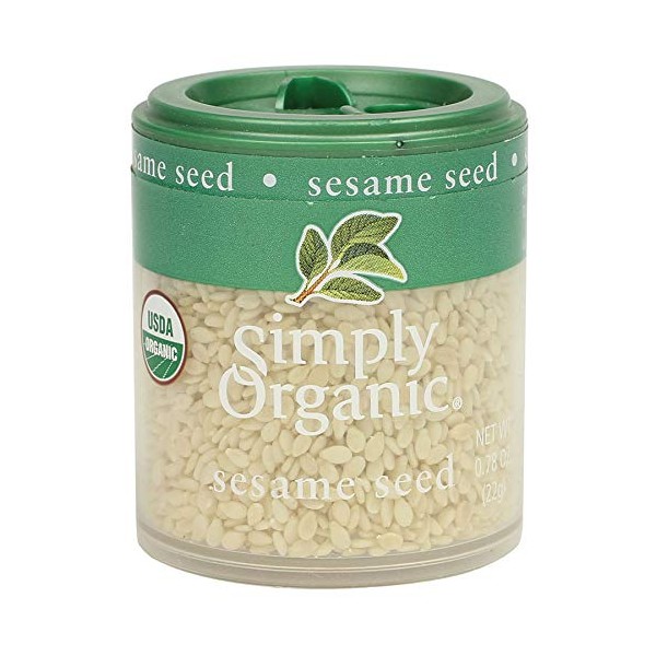 Simply Organic Whole Sesame Seed, Certified Organic | 0.78 oz | Pack of 6 | Sesamum indicum L.