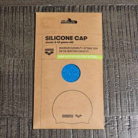 Arena Blue Swim Cap Recycled Silicone NEW Junior 6 - 12 Years Old