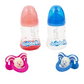 Cicciobello - Accessory set with 2 dummies and two bottles for girls who want to care for their doll, for girls aged 3 and up, valuable games, multicoloured CCB80000