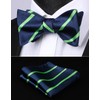 HISDERN Bow Ties for Men Navy Blue Bow Tie Self