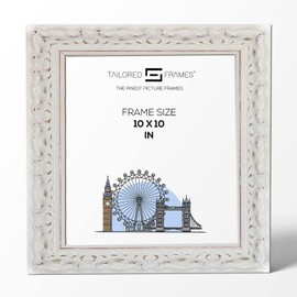 Tailored Frames Vienna White 10" x 10" | Rustic Style Vintage Single Picture Frame | Wall Hanging Type | Photo Frame Without Mount