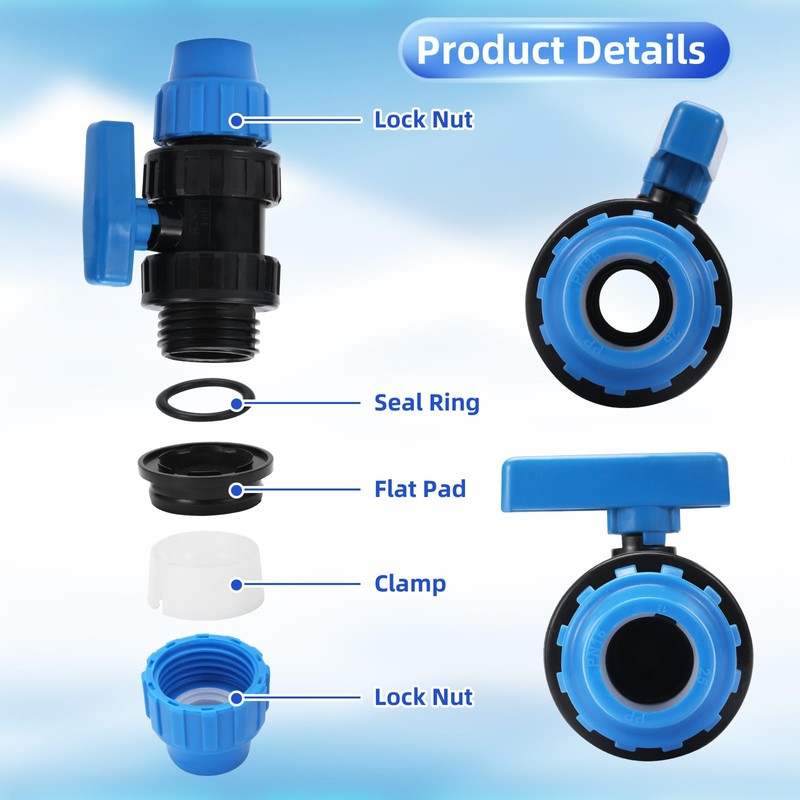FIFIBANG 32 mm Ball Valve for PE Pipe, Pack of