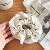 TUCEWP Scrunchies for Women Girls 2Pcs White Bow Printed Scrunchies