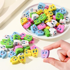 Kaemi 100Pcs Mini Erasers for Kids Bulk Classroom Prizes Large Teeth Erasers Cute Erasers Fun Toys for Kids School Supplies Party Favors for Kids 8-12