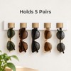 Wall Mounted Sunglasses Organizer for Eyewear Storage – Wooden Glasses