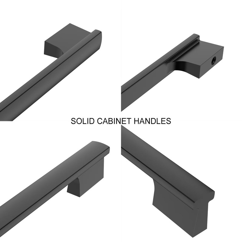 9BUILD 10 Pack 128mm Matte Black Kitchen Cabinet Handles -