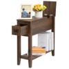 LUSUOWLZ End Table with Movable Top and Charging Station, Narrow
