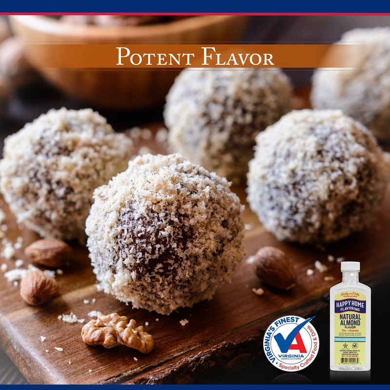Happy Home Natural Almond Flavoring, Non-Alcoholic, Certified Kosher, 7 oz.