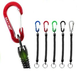 Anti-Loss Spring Lanyard for Fishing, Hiking, Camping Safety Lanyard Red 4ea