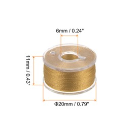 sourcing map Prewound Bobbin Thread Set of 5pcs with Storage Plastic Case for Embroidery and Sewing Machine, Gold