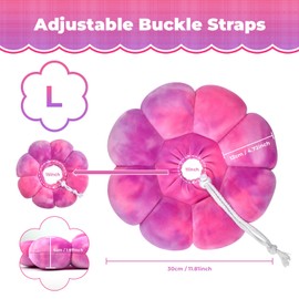 Flower Cat Cone, Uadonile Adjustable Cat Cone Collar, Soft Dog Elizabethan Collar Recovery E Collar After Surgery, Recovery E-Collar for Kittens/Puppies and Cats Recovery(Tie-dye Rose Purple, L)