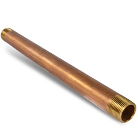 Everflow Supplies NPBR1112 12" Long Brass Nipple Pipe Fitting with 1-1/4" Nominal Diameter and NPT Ends