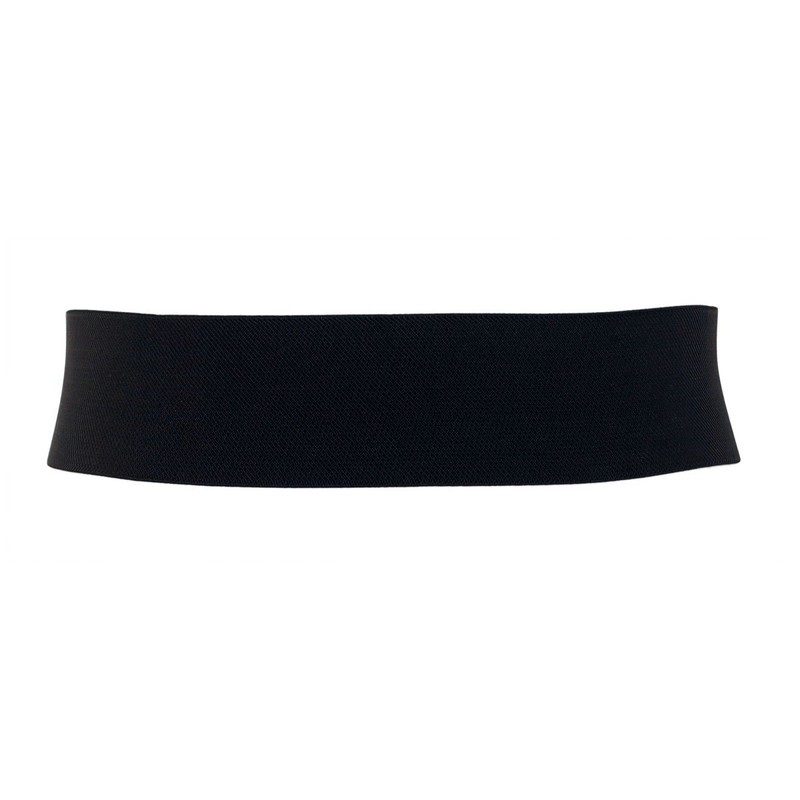 eVogues Plus Size Interlock Elastic Belt with Hook Closure Black