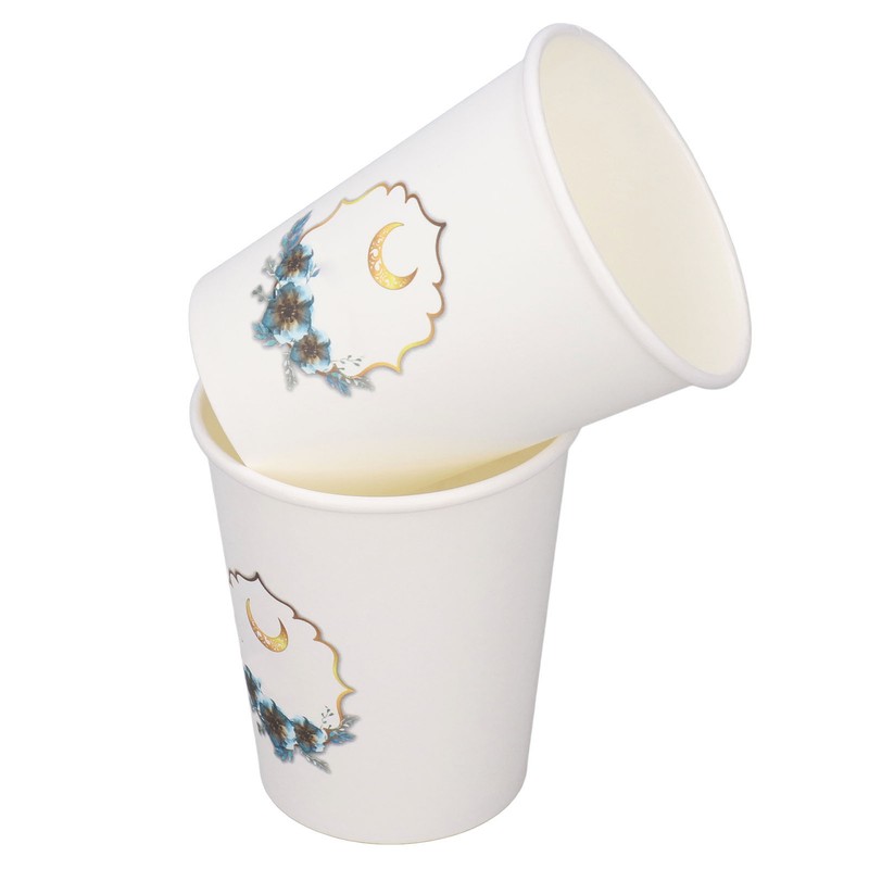 48Pcs Eid Mubarak Paper Cups Eid Mubarak Style Disposable Sturdy