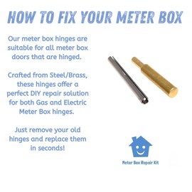 Meter Box Door Repair Kit – Durable Steel/Brass Hinges for Gas & Electric Meter Box Repairs – Easy DIY Installation, Universal Fit, Affordable Replacement Solution for Meter Box Door Restoration