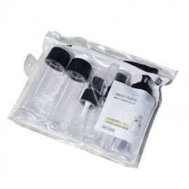 Travel empty bottle set, clear zipper bag, travel empty bottle, cosmetic container, travel portioning container / 여행용 공병 세트 투명 지퍼백 여행용공병 화장품용기 여행용소분용기
