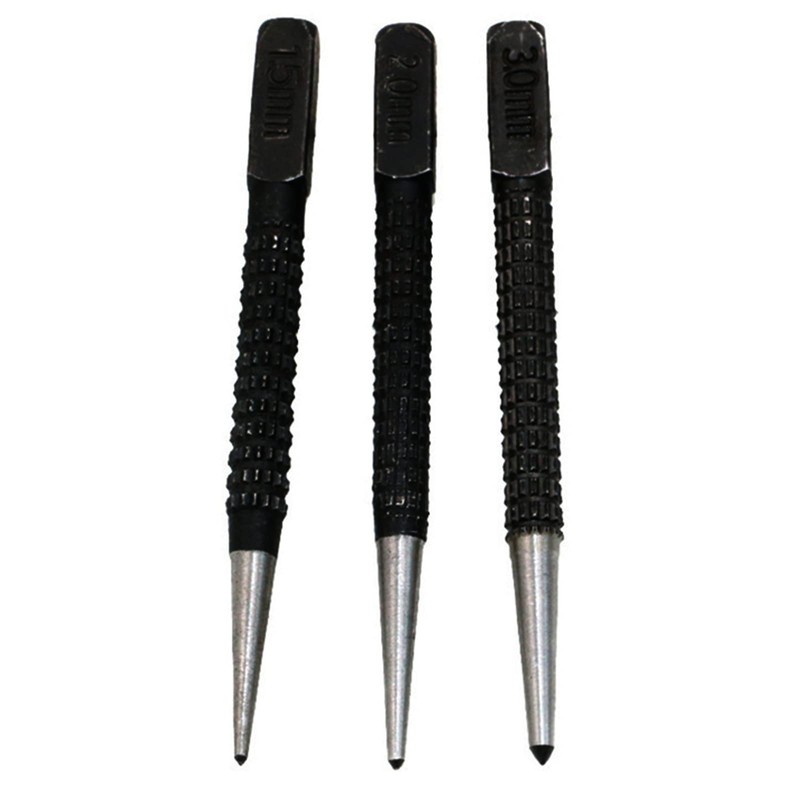 3Pcs Centre Punch Set, Nail Punch, Positioning Punch Set Drilling