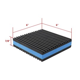 LBG Products Rubber Anti-Vibration Isolator Pads,Heavy Duty Blue EVA Pad for Air Conditioner,Compressors,HVAC,Treadmills etc (6'' X 6'' X 7/8'')