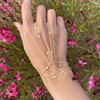 Ring Bracelet Hand Chain Gold Stack Ring Bracelet Adjustable Hand