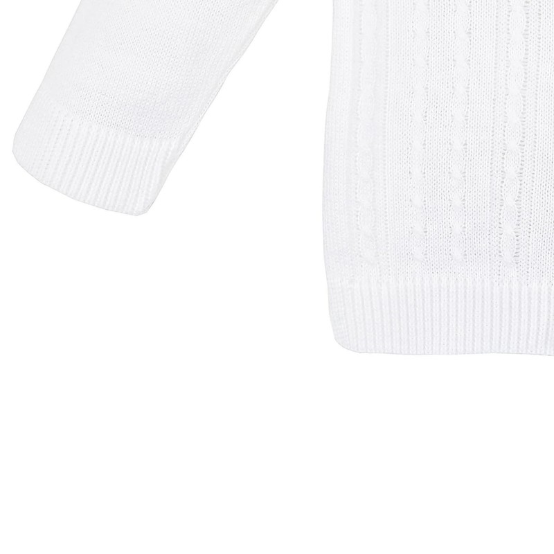 Lilax Baby Boy Cable-Knit Basic Knit Cardigan Sweater (12-18 Months,White)