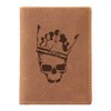 Greenburry Vintage Bone Head BH02 Leather ID Card Holder Brown,