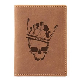 Greenburry Vintage Bone Head BH02 Leather ID Card Holder Brown, brown, Vintage