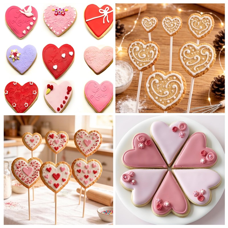 Heart Cookie Cutters, Stainless Steel, 6 Pack