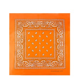 JOPHY & CO. 100% Cotton Bandanas for Women Men Children Unisex with Paisley Pattern Headwear Scarf for Hair/Neck/Wrist/Head COD.644, Orange Paisley