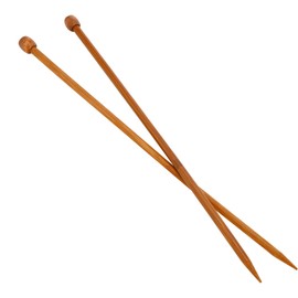 2 Pack Bamboo Straight Single Pointed 14 Inch Beginners Hand Knitting Needles for Thick Coarse Yarn Hand DIY Knitting (8mm)