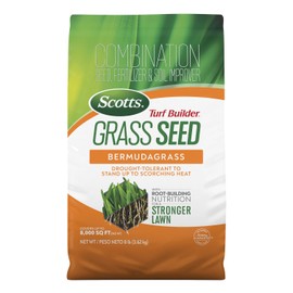 Scotts Turf Builder Grass Seed Bermudagrass – Lawn Seed with Grass Fertilizer and Soil Improver, Drought-Tolerant, Covers up to 8,000 sq. ft., 8 lb.