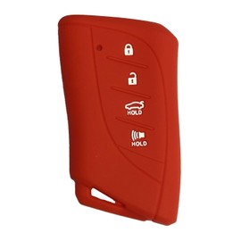 Key Fob Cover for LX600 ES350: 4 Buttons Silicone Remote Case Protectore Fit for Lexus LC 500 500h NX 350h 250 UX 200 250h ES 250 350 300h LS 500 500h RX 350h 500h GX460 2018 to 2024 HYQ14FBF (Red)