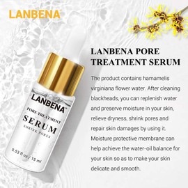 LANBENA Pore Skin Care Serum Facial Essence, Minimize Enlarged Pores, for Tightening Pores, Shrinking Pores + Relieving Dryness + Oil Control Firming + Moisturizing (New Packing)