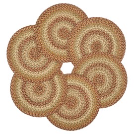 Homespice - Harvest Round Placemats Woven with Jute, Perfect Round Placemats to Use as Dining Placemats for Table - Retro Style, Absorbs Spills - Easy to Clean Round Table Mats Set of 6, 15 Inches