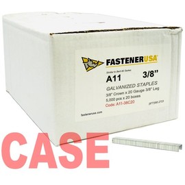 3/8" Leg x 20GA Galvanized A11/T50 Staples 100M Case