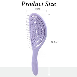 Curved Detangling Brush - Beaded Nylon Bristles - Non-slip - Ergonomic Design - Suitable for Dry & Wet Hair - Stimulates Scalp