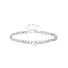 TOLOWOBK Men's Bracelet with Letters, Silver Stainless Steel Curb Chain