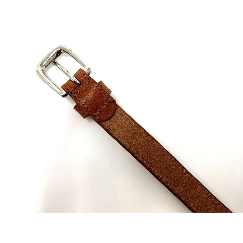 Bellabel Women's Cowhide Leather Belt, Tanned Leather, Thin Belt, Made